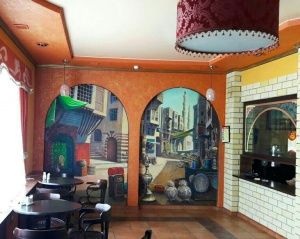 Оформление стен в ресторанах, барах, кафе художественной росписью